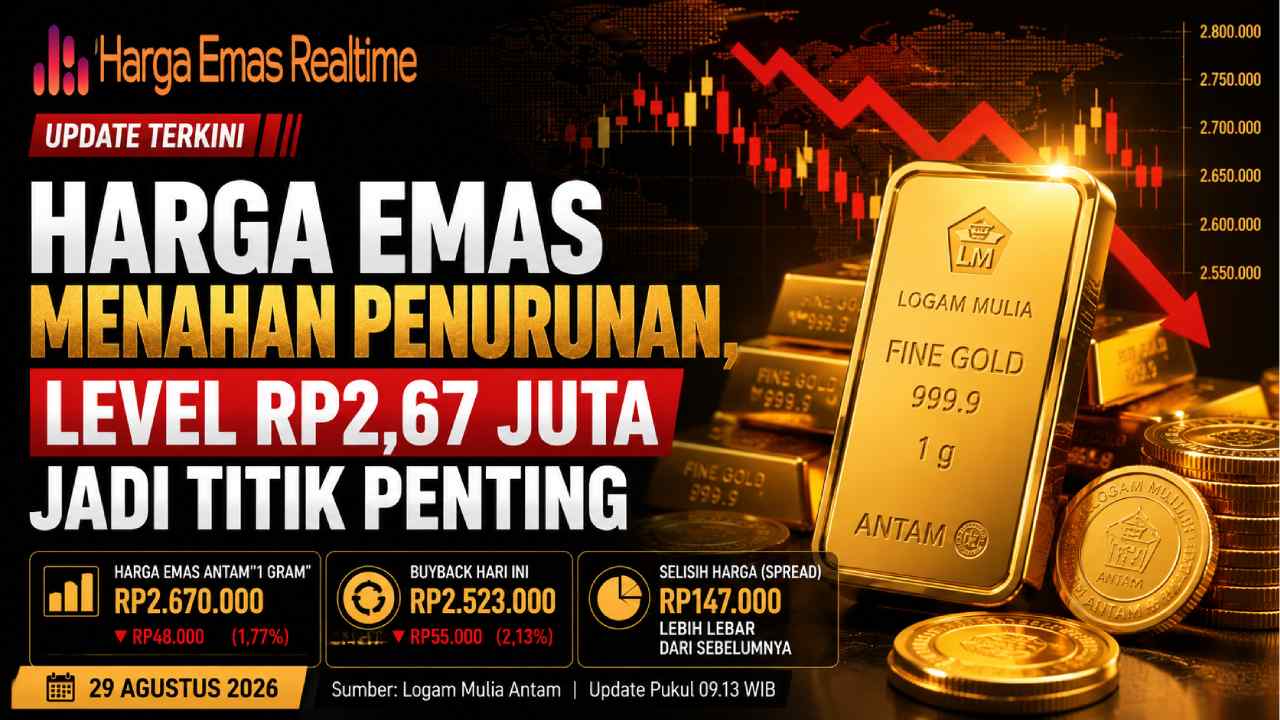 Harga Emas Menahan Penurunan, Level Rp2,67 Juta Jadi Titik Penting