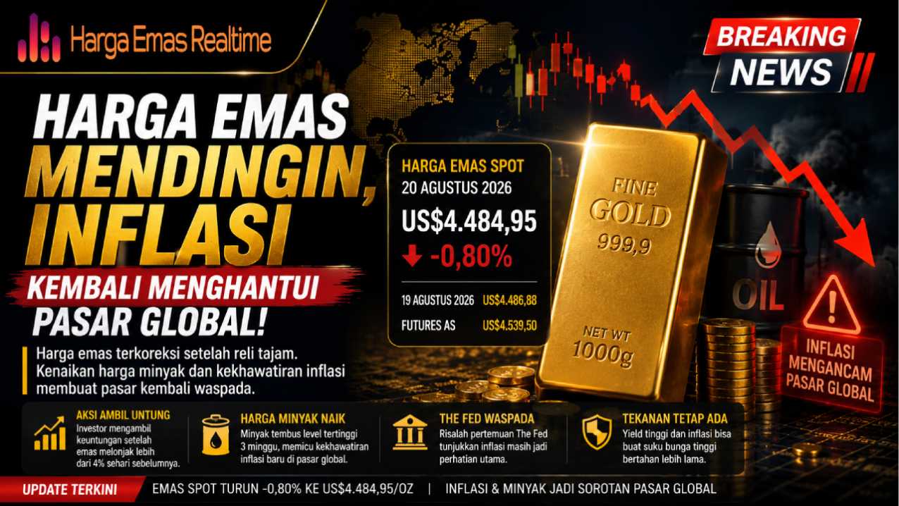 Harga Emas Mendingin, Inflasi Kembali Menghantui Pasar Global