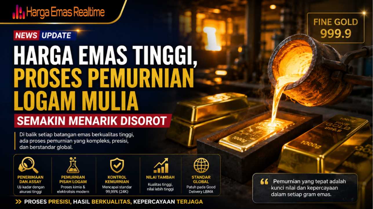Harga Emas Tinggi Membuat Proses Pemurnian Logam Mulia Semakin Menarik Disorot
