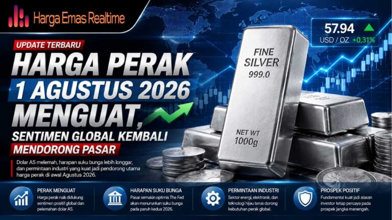 Harga Perak 1 Agustus 2026 Menguat, Sentimen Global Kembali Mendorong Pasar