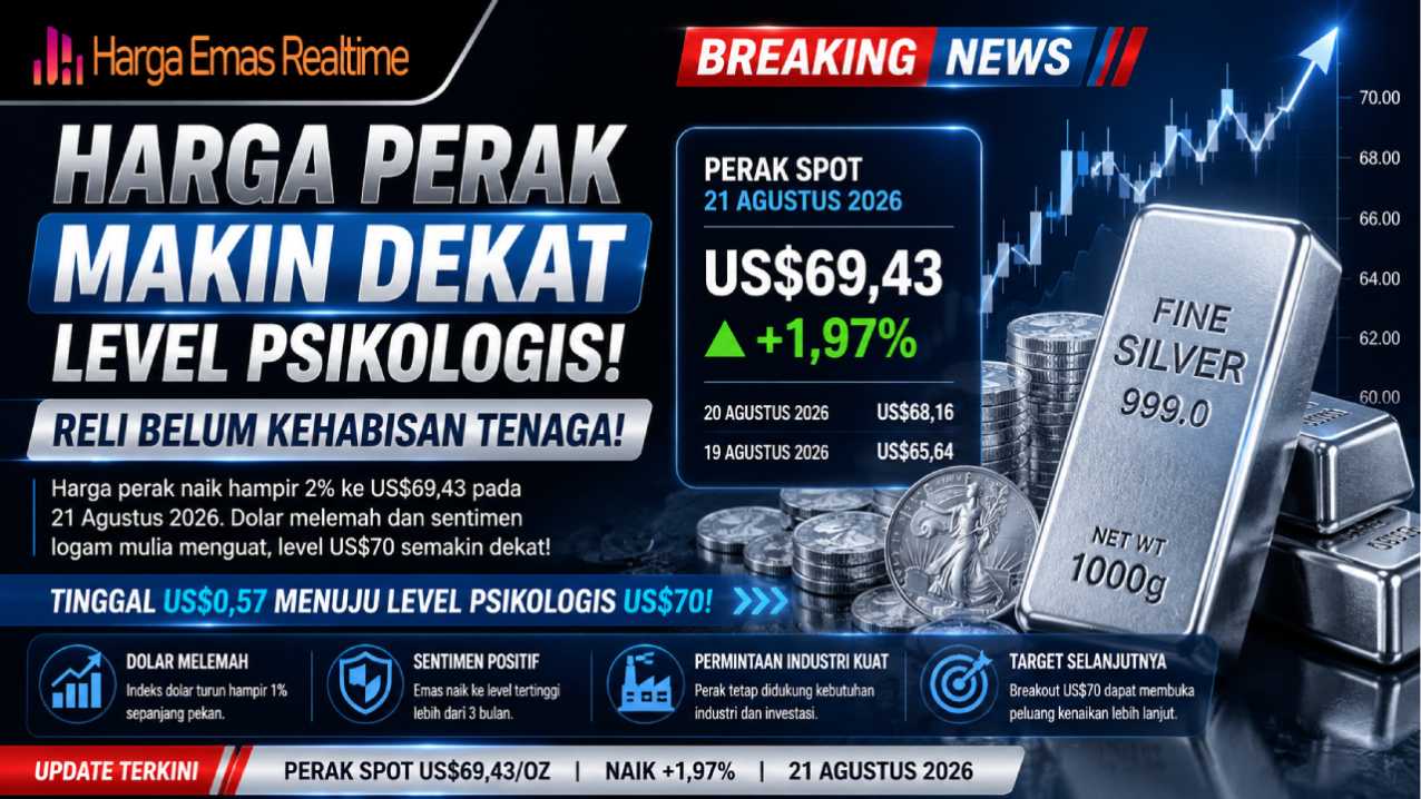 Harga Perak Makin Dekat Level Psikologis, Reli Belum Kehabisan Tenaga