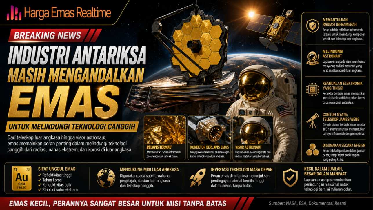 Industri Antariksa Masih Mengandalkan Emas untuk Melindungi Teknologi Canggih