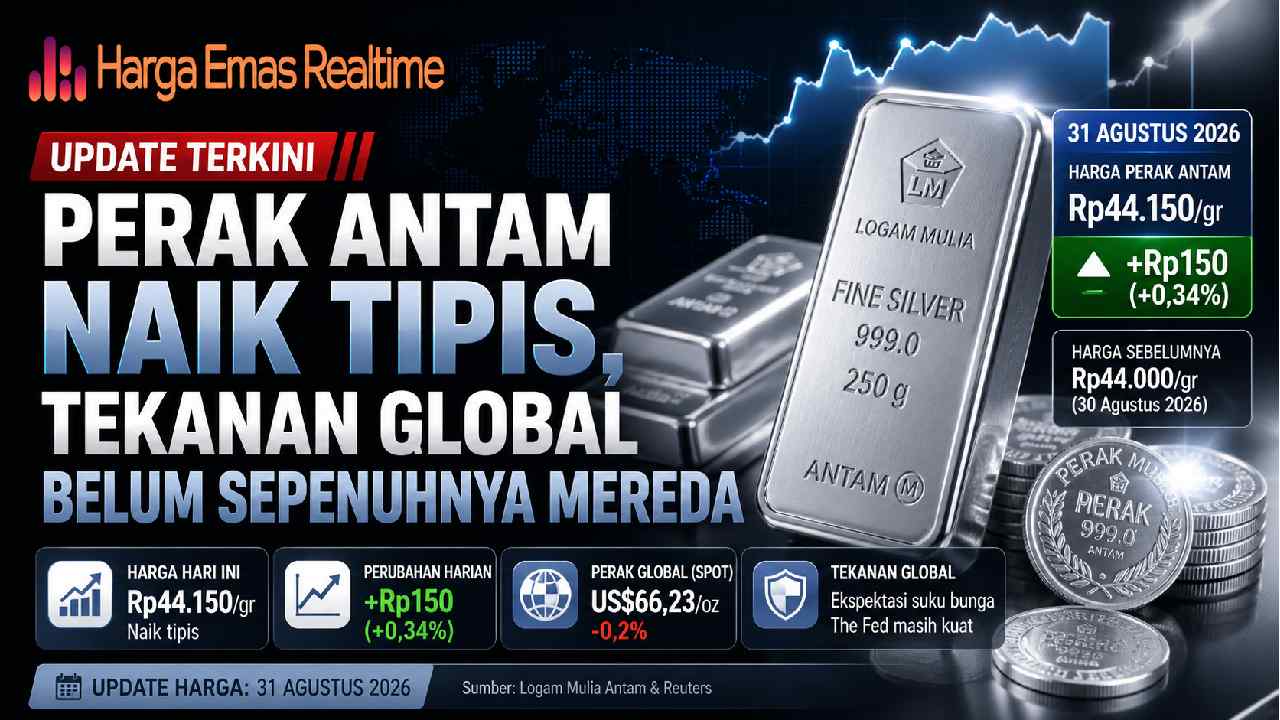Perak Antam Naik Tipis, Tekanan Global Belum Sepenuhnya Mereda