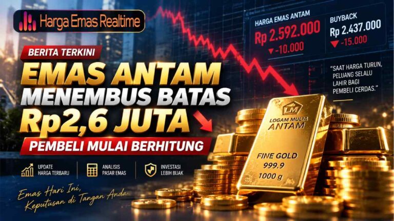 Emas Antam Menembus Batas Rp2,6 Juta, Pembeli Mulai Berhitung