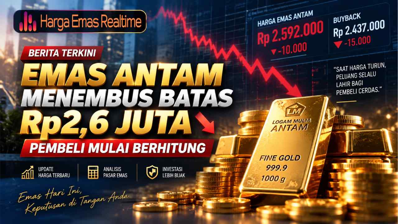Emas Antam Menembus Batas Rp2,6 Juta, Pembeli Mulai Berhitung