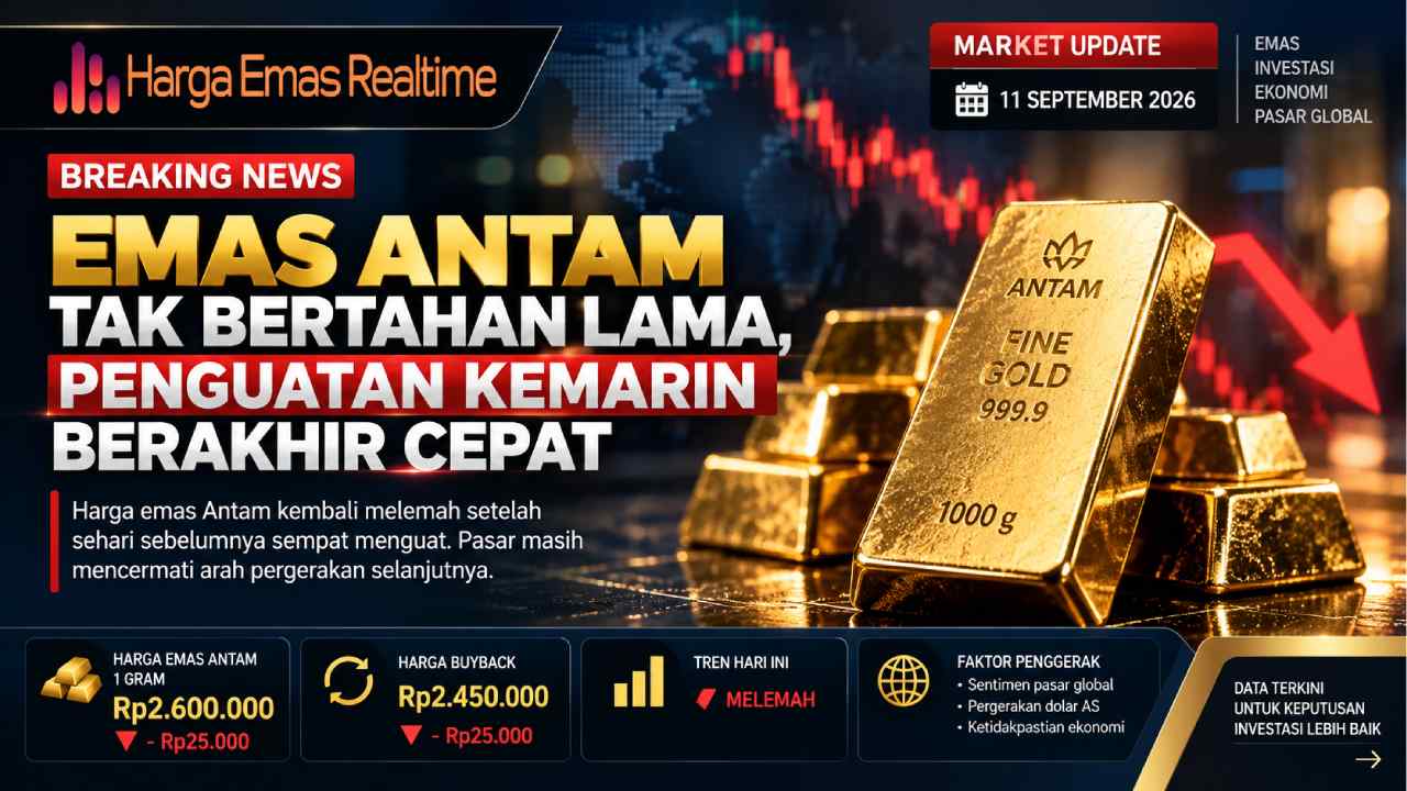 Emas Antam Tak Bertahan Lama, Penguatan Kemarin Berakhir Cepat