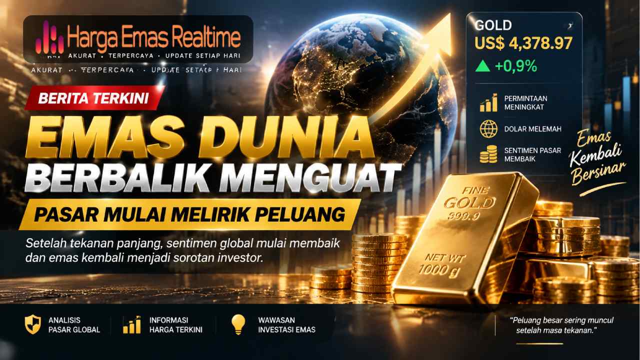 Emas Dunia Berbalik Menguat, Pasar Mulai Melirik Peluang Setelah Tekanan Panjang