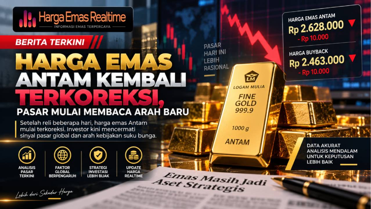 Harga Emas Antam Kembali Terkoreksi, Pasar Mulai Membaca Arah Baru