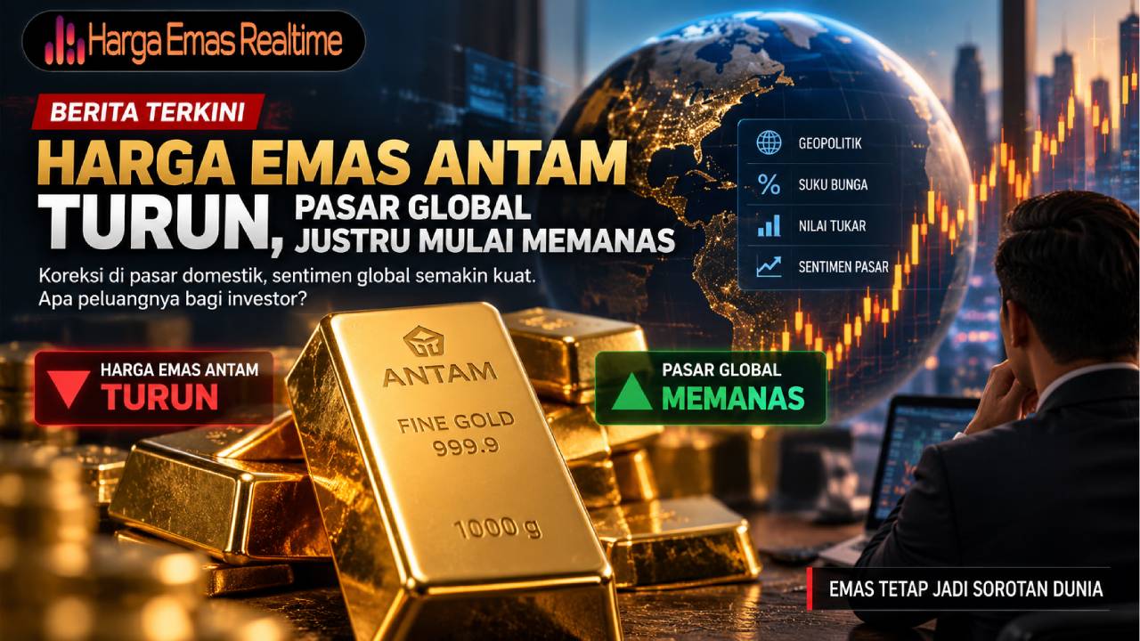 Harga Emas Antam Turun, Pasar Global Justru Mulai Memanas
