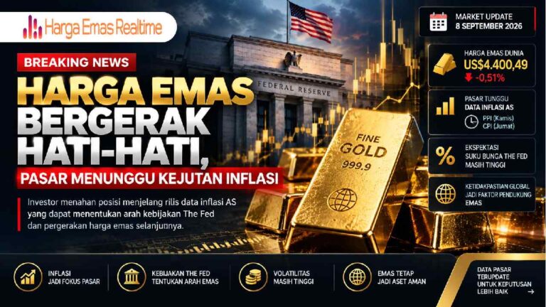 Harga Emas Bergerak Hati-Hati, Pasar Menunggu Kejutan Inflasi