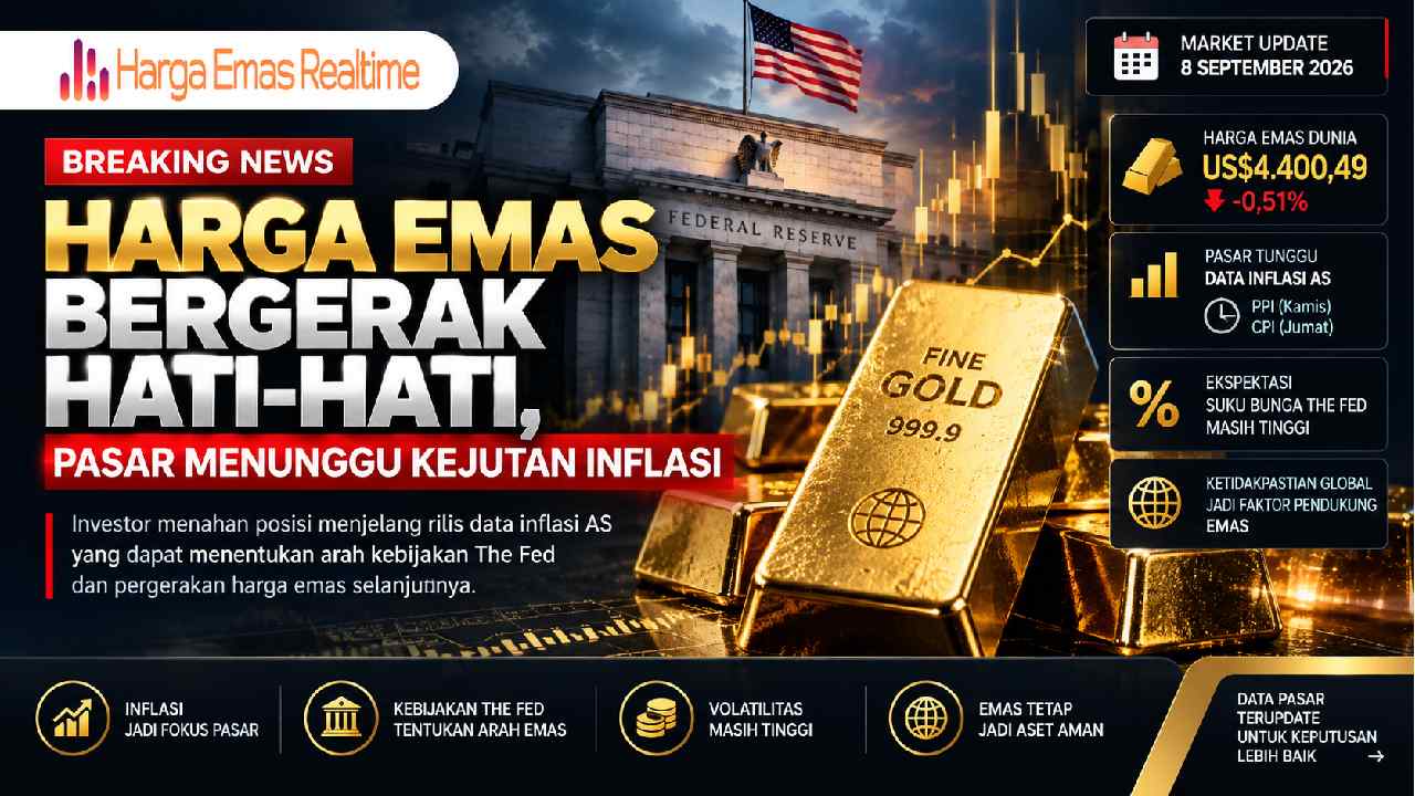 Harga Emas Bergerak Hati-Hati, Pasar Menunggu Kejutan Inflasi