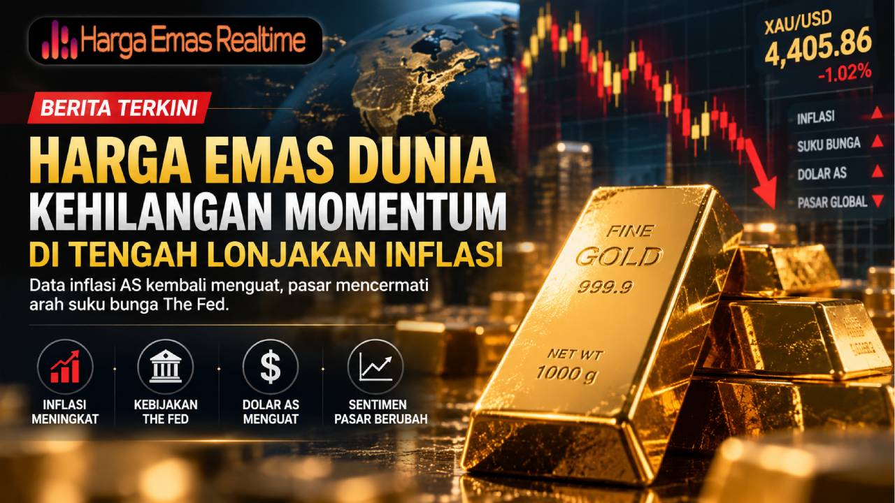 Harga Emas Dunia Kehilangan Momentum di Tengah Lonjakan Inflasi