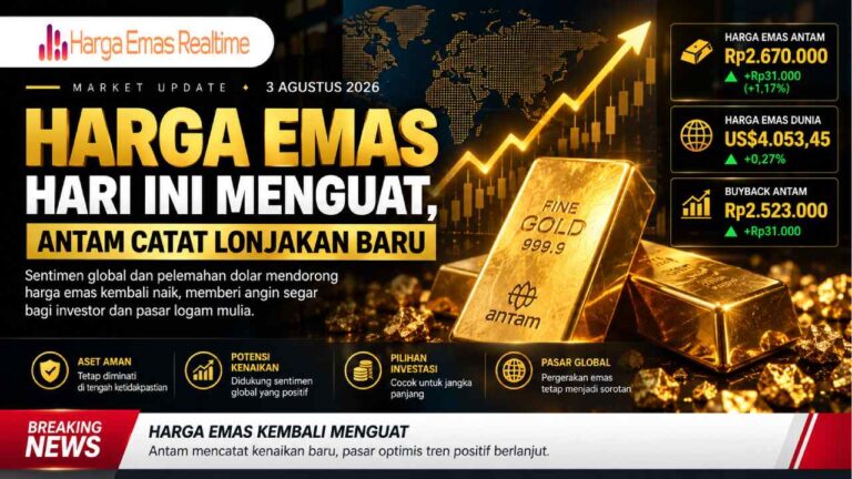 Harga Emas Hari Ini Menguat, Antam Catat Lonjakan Baru