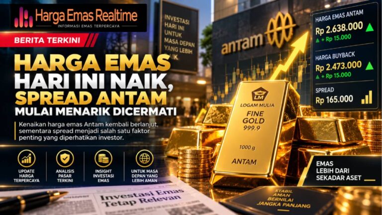 Harga Emas Hari Ini Naik, Spread Antam Mulai Menarik Dicermati