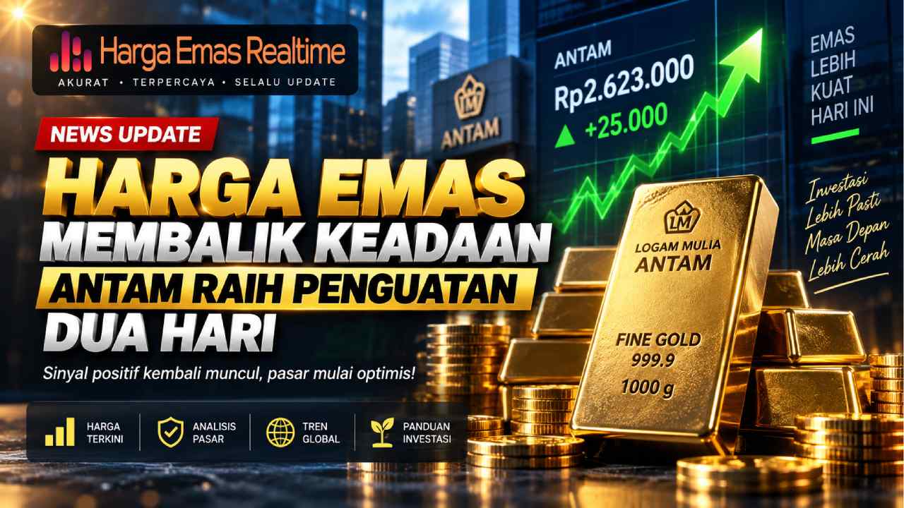 Harga Emas Membalik Keadaan, Antam Raih Penguatan Dua Hari