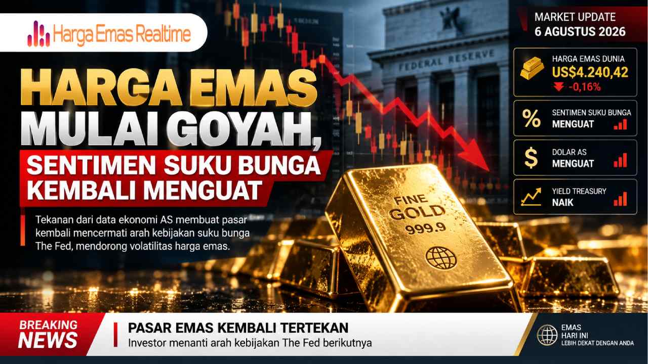 Harga Emas Mulai Goyah, Sentimen Suku Bunga Kembali Menguat