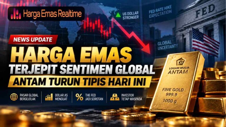 Harga Emas Terjepit Sentimen Global, Antam Turun Tipis Hari Ini