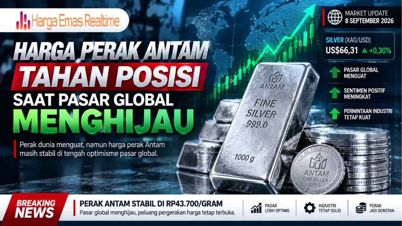Harga Perak Antam Tahan Posisi Saat Pasar Global Menghijau