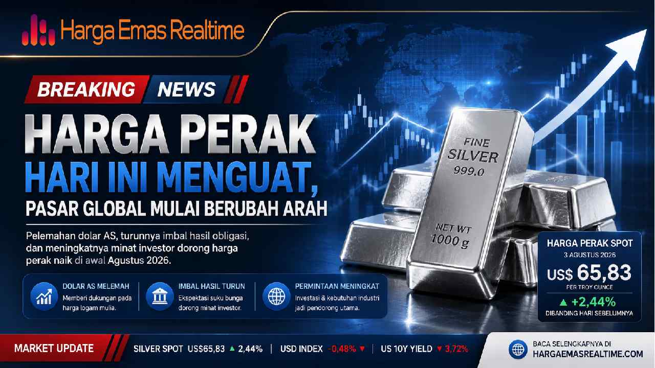 Harga Perak Hari Ini Menguat, Pasar Global Mulai Berubah Arah