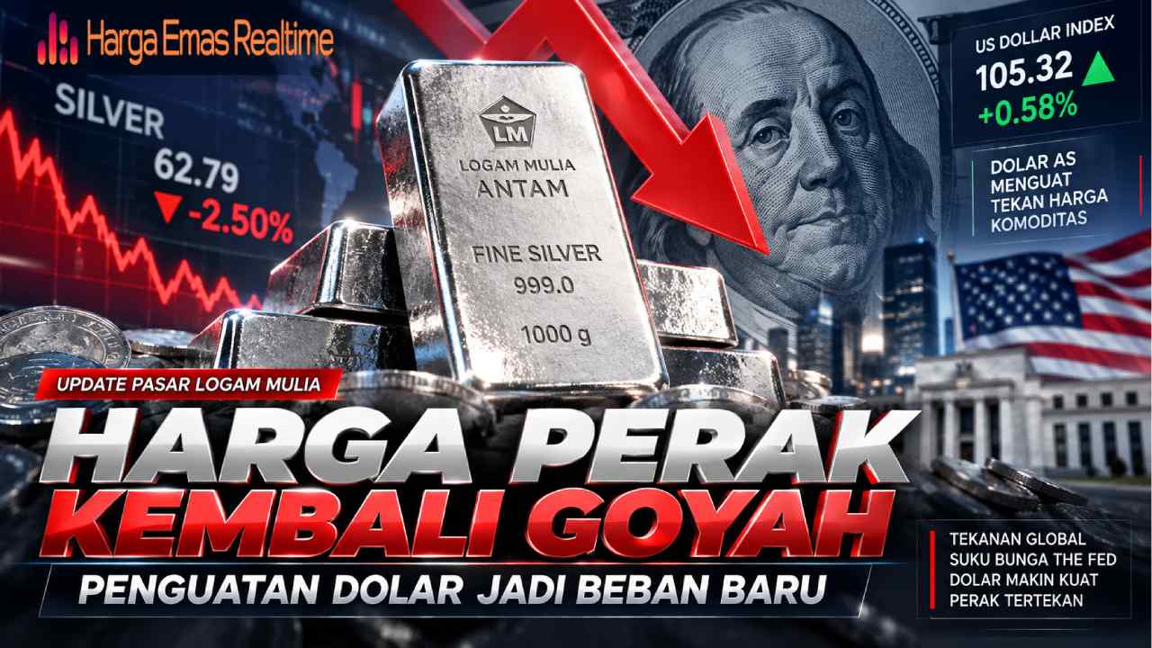Harga Perak Kembali Goyah, Penguatan Dolar Jadi Beban Baru