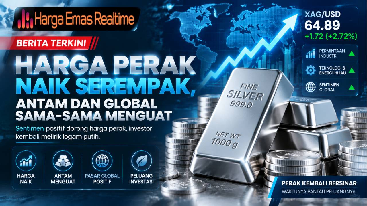 Harga Perak Naik Serempak, Antam dan Global Sama-Sama Menguat