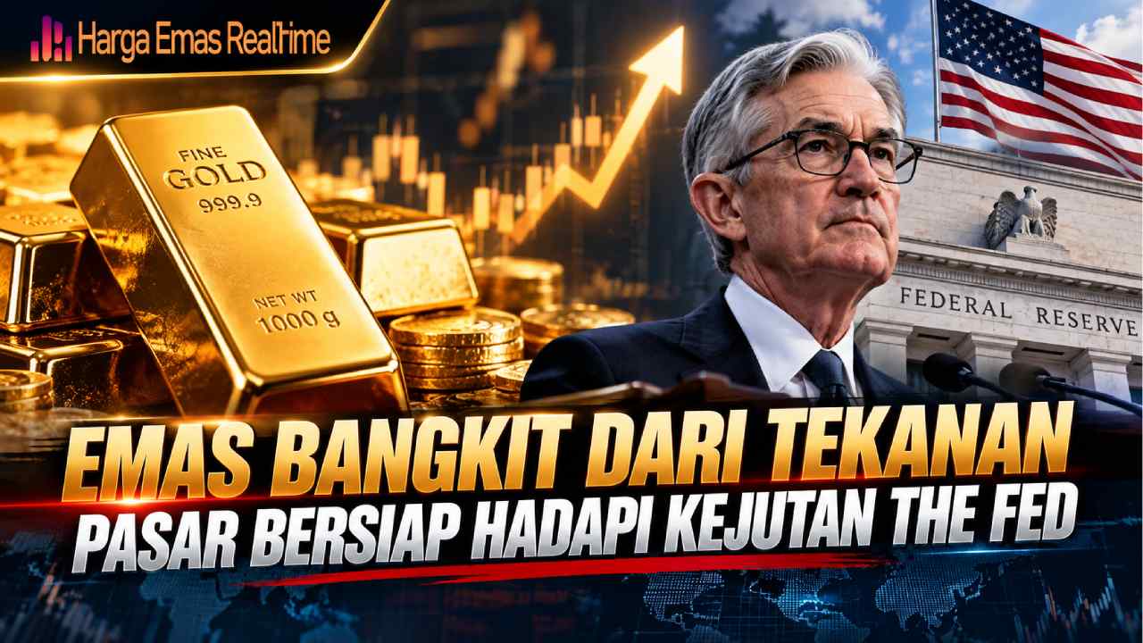 Emas Bangkit dari Tekanan, Pasar Bersiap Hadapi Kejutan The Fed