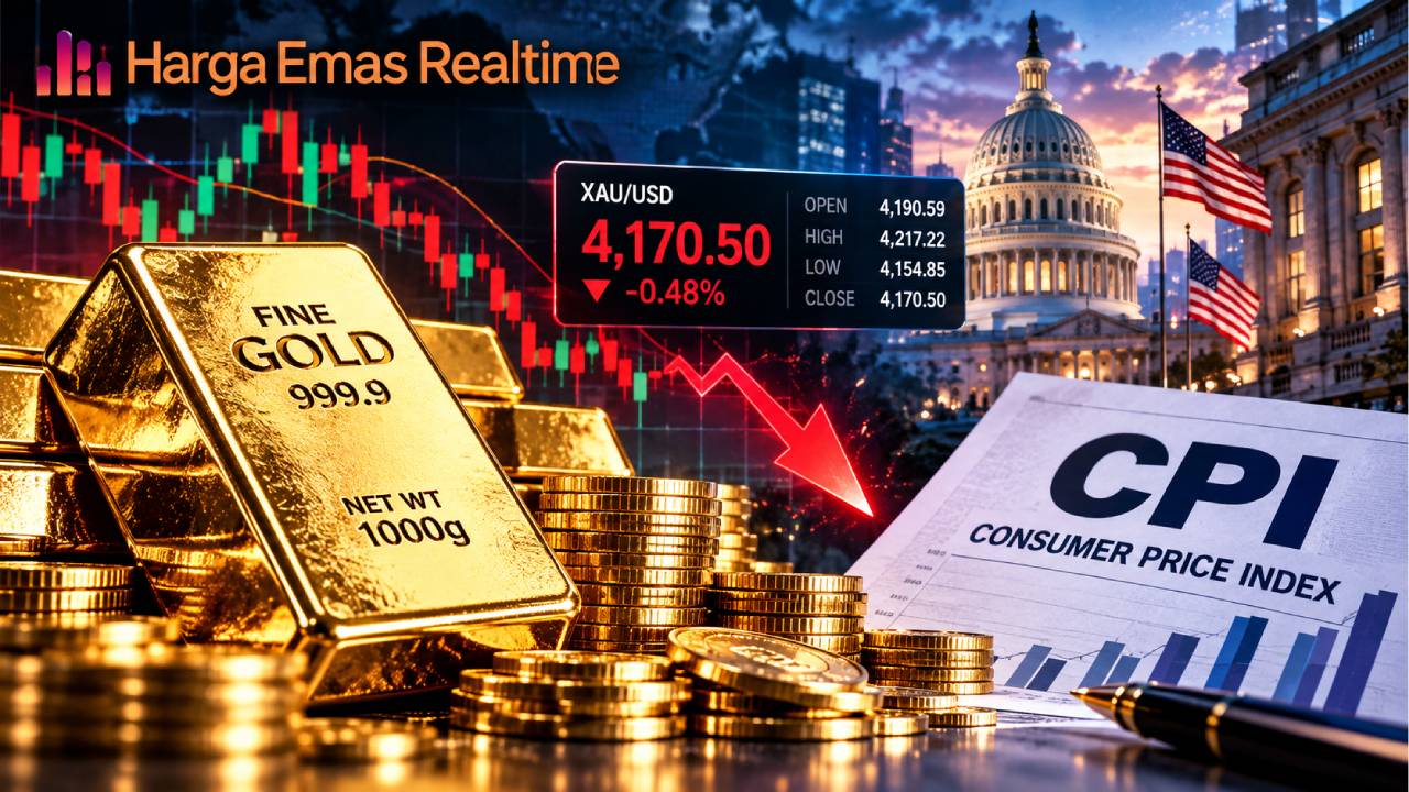 Emas Terjebak Jelang CPI, Investor Enggan Ambil Langkah Agresif