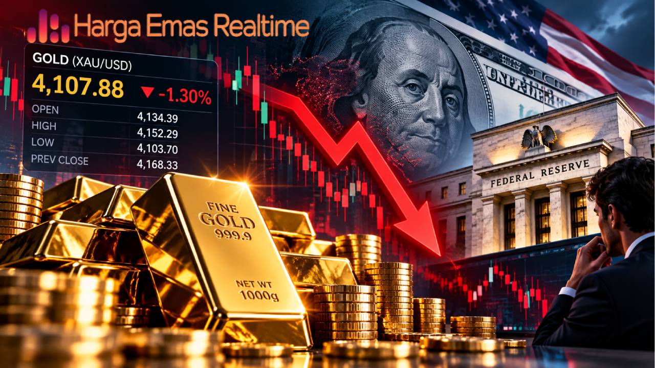 Harga Emas Dunia Ambruk, Dolar Kuat Jadi Biang Tekanan
